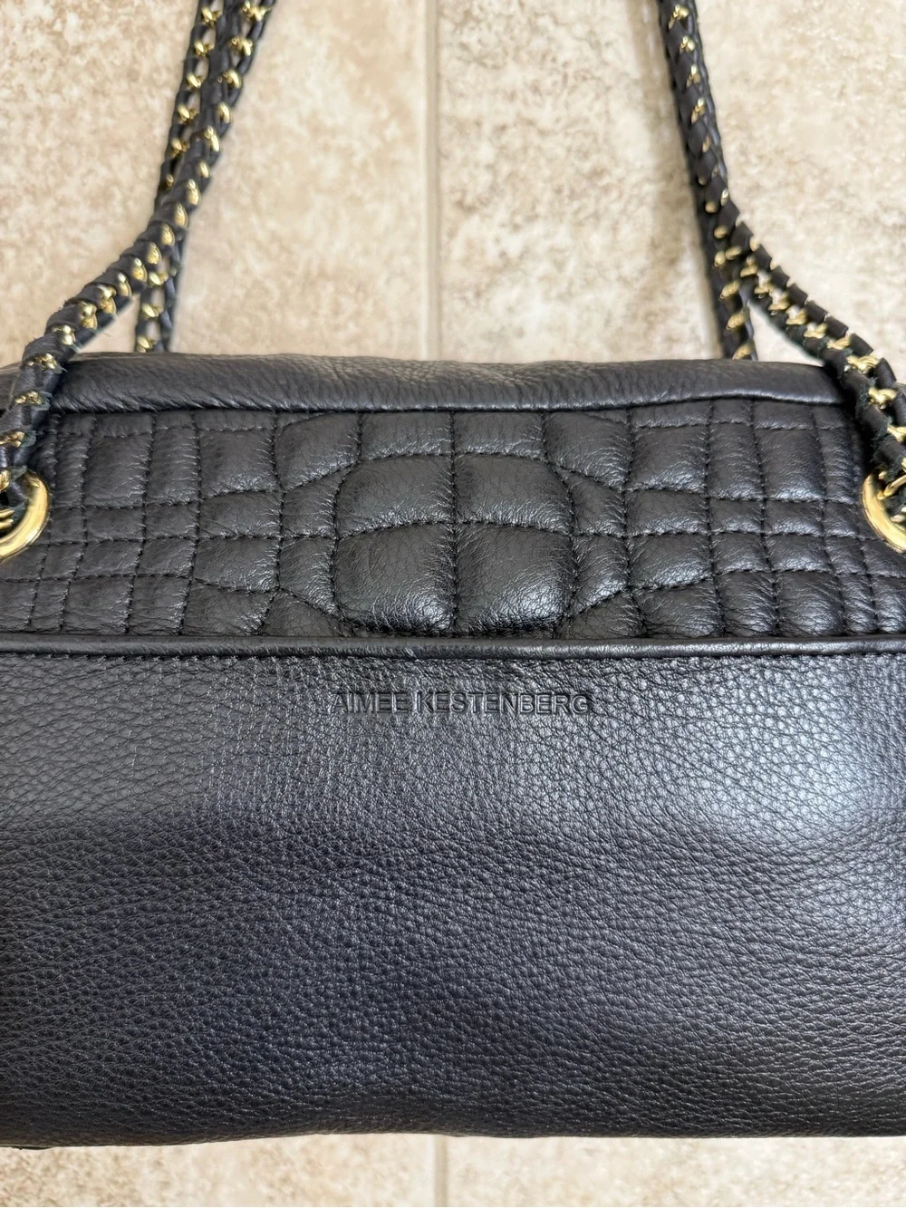 Aimee Kestenberg black leather shoulder bag